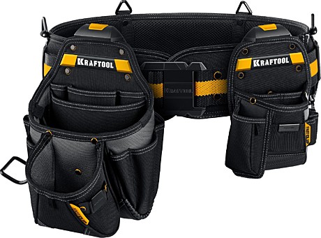 KRAFTOOL  KBS-3 в комплекте: пояс монтажника, большая сумка, малая сумка, пояс монтажника (38762)