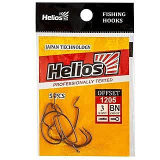 Крючок офсетный №2 цвет BN (5шт) Helios (HS-1205-2)