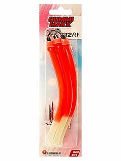 Крючок оснащенный кембриком HIGASHI Gummi Makk #12/0 (set-3pcs) (#03 Yellow)