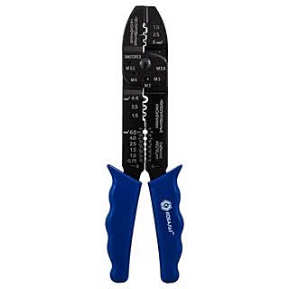 Электропассатижи КОБАЛЬТ 0.8 - 2.6 мм, обжим наконечников, кусачки, винторез, 230 мм (1 шт.) 246-449