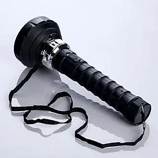 Фонарик аккумуляторный HH-959A,19 LED, 220V, чёрно-серебристый, 10.5х30 см