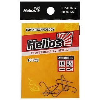 Крючок Aberdeen с кольцом № 12 цвет BN (10шт) Helios (HS-AB-BN-9968-12)