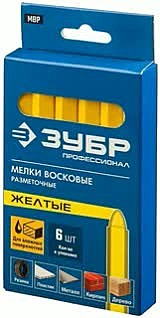 ЗУБР желтые мелки восковые разметочные, 6 шт 06330-5
