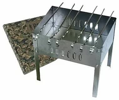Мангал BOYSCOUT 350х250х350х0,5мм, сборный + 6 шампуров