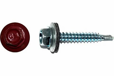 Шуруп кровельный 4,8х70мм красный со сверлом