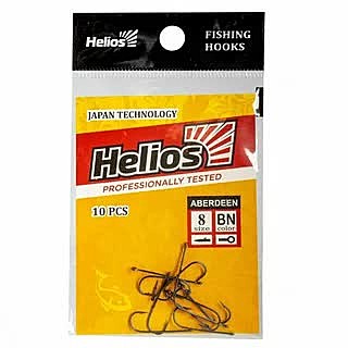 Крючок Aberdeen с кольцом № 8 цвет BN (10шт) Helios (HS-AB-BN-9968-8)
