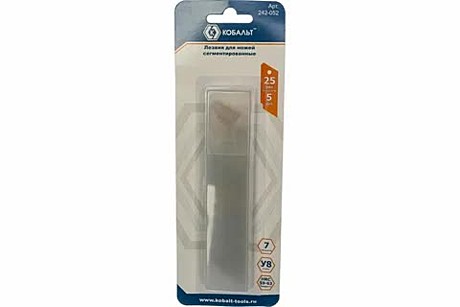 Лезвия сменные КОБАЛЬТ для ножей 25 мм, сегментированные, 7 сегментов, сталь У8, 242-052