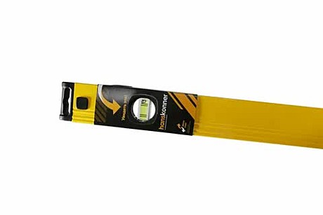 HK2015-02-1500 Уровень алюм.1500мм,3 колбы,усилен,фрезеров.,двойной обзор, 0,5мм/м, Hanskonner