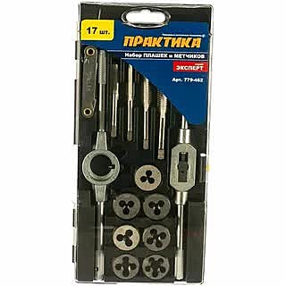 Набор метчиков и плашек ПРАКТИКА 17шт. , 779-462