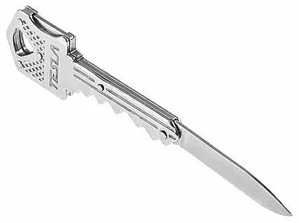 Нож-брелок TESLA KU-02 нержавеющая сталь. с локером 