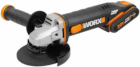 Угловая шлифмашина аккумуляторная WORX WX803, 20В, 125 мм,1*2,0Ач+1*4,0Ач, кейс