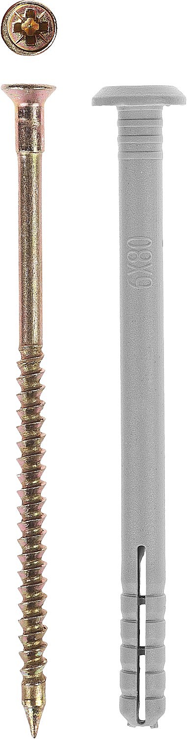 Дюбель-гвоздь ЗУБР полипропиленовый, грибовидный бортик, 6 x 40 мм 4-301350-06-040