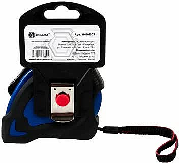 Рулетка КОБАЛЬТ Комфорт 8м*25мм автостоп, магн, крючок матов покрытие толщ 0,13мм, 646-805