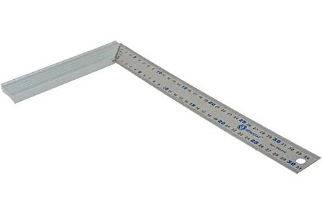 Угольник КОБАЛЬТ столярный 300 мм, нерж.сталь , алюминиевое основание, 243-608