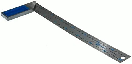 Угольник КОБАЛЬТ столярный 400 мм, нерж.сталь ,чугунное основание, 243-448