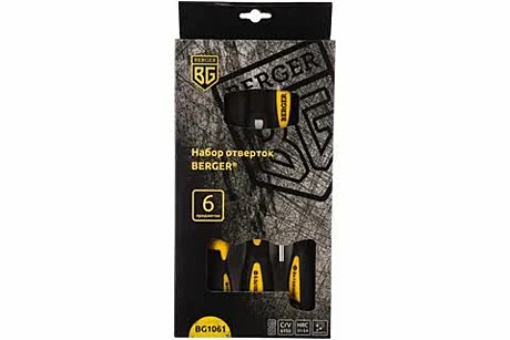 Набор отверток BERGER 6 предметов (BG1061)