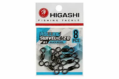 Вертлюг HIGASHI Rolling swivel C-20 #1 black nickel																							