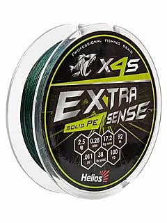 Шнур Helios Extrasense X4S PE Green 92m 1.5/22LB 0.22mm (HS-ES-X4S-1.5/22LB)