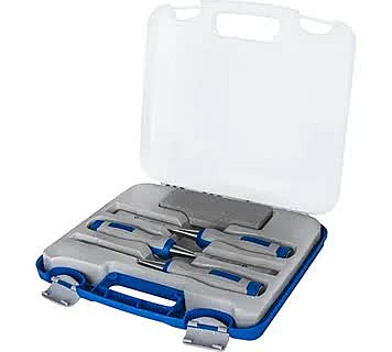 Набор стамесок КОБАЛЬТ 245-688 плоских: 8/16/22х140мм CR-V 2-х комп.рук-ка точильн.кам.3 шт. кейс