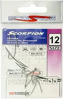 Крючок SIWEIDA 'SCORPION' BAITHOLDER №12BLN W/R (10шт)