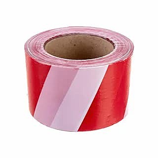 Лента сигнальная оградительная, красно-белая, 75ммх150м, (шт.) 49-7-204	