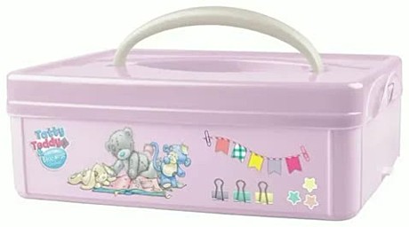 КОРОБКА УНИВЕРСАЛЬНАЯ С РУЧКОЙ С АППЛИКАЦИЕЙ  245Х160Х82 ММ (сиреневый)			