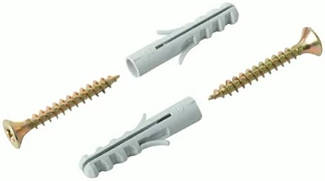 Крепление для плинтусов,комплект:дюбель с шурупом 6х30/4х30мм