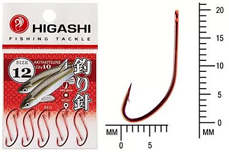 Крючек HIGASHI Akitakitsune ringed #12 Red