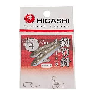 Крючок HIGASHI Sode ringed #4 White UV, H-HO-SOR4WU