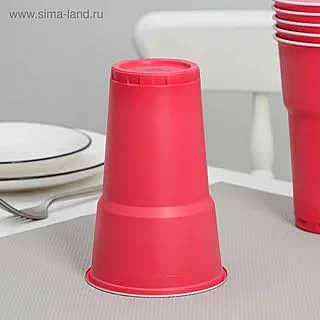 Стакан 500 мл СПАРТАК, цвет красно-белый   3691948