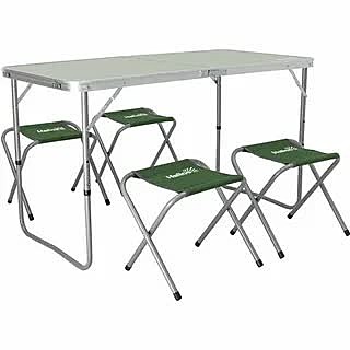 Набор мебели, стол + 4 табурета (сталь) Helios