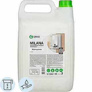 ГРАСС Жидкое крем-мыло Milana жемчужное, ¶увлажняющее, 5л. (4шт)