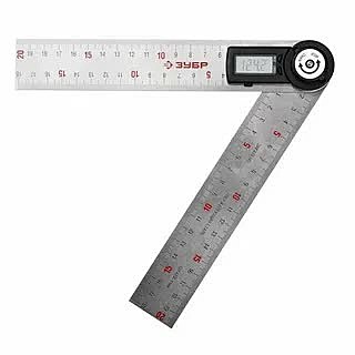 УТЭ-20 транспортир-угломер электронный, 200 мм, Диапазон 0-360°, Точность 0,3°, Фиксация угла, ЗУБР